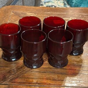 Viking ruby glass set of 6 tumblers
